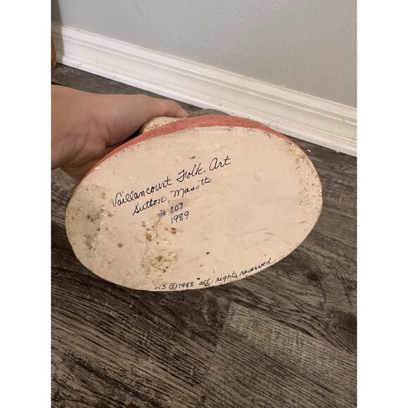 Vaillencourt Folk Art Chalkware Cat 1989 Hand painted Vintage Primitive 10” Grey - Picture 8 of 10